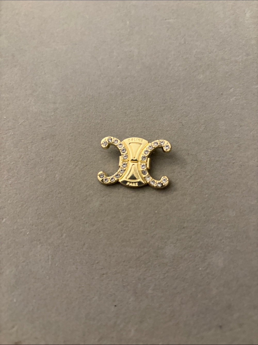 Gold Crystal-Embellished Brooch